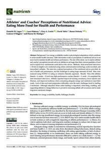 Download Athletes’ and Coaches’ Perceptions of Nutritional Advice: Eating More Food for Health and Performance